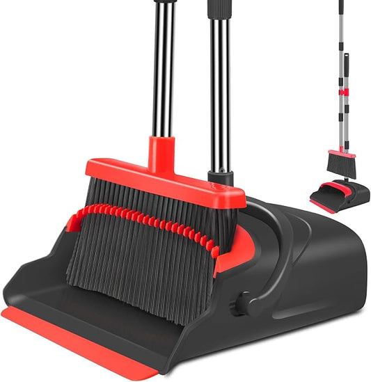 Self-Cleaning Upright Broom Dustpan Set