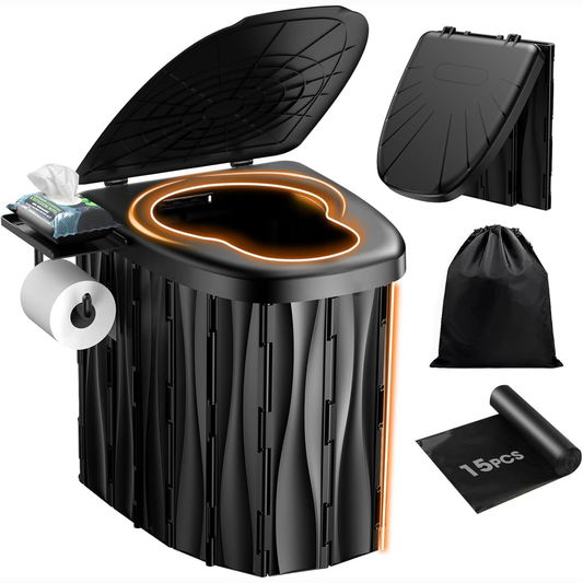 Upgraded Portable Camping Toilet 450lbs Capacity