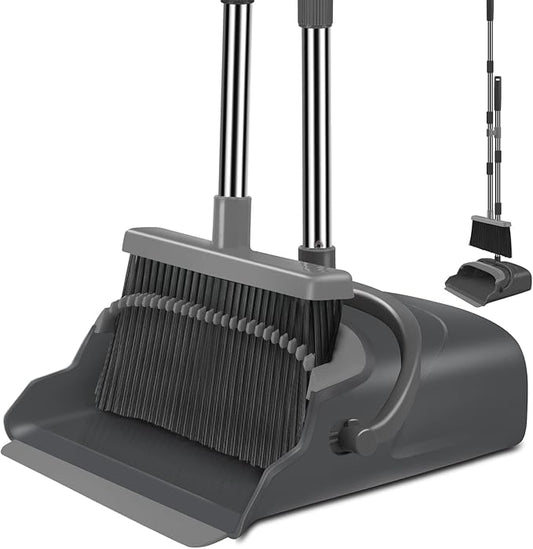 Self-Cleaning Upright Broom Dustpan Set